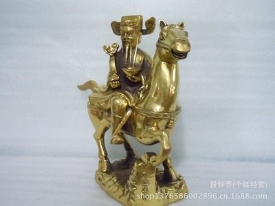 純銅馬上財(cái)神工藝品 工藝精湛 寓意吉祥
