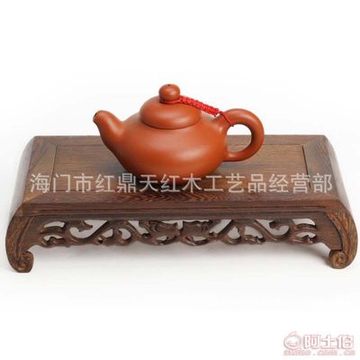 紅鼎天高檔木質工藝品 雞翅木圓頭琴桌四件套，匠心獨運，玉石點睛